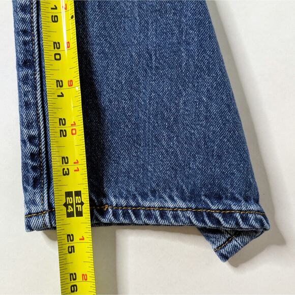 Levi's Premium Ribcage Straight 27 Blue High Rise Ankle '90s Revival Minimalist - Picture 10 of 14